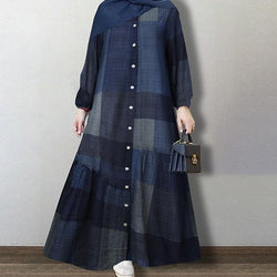 Plaid  Long Dress - Panjeribakery