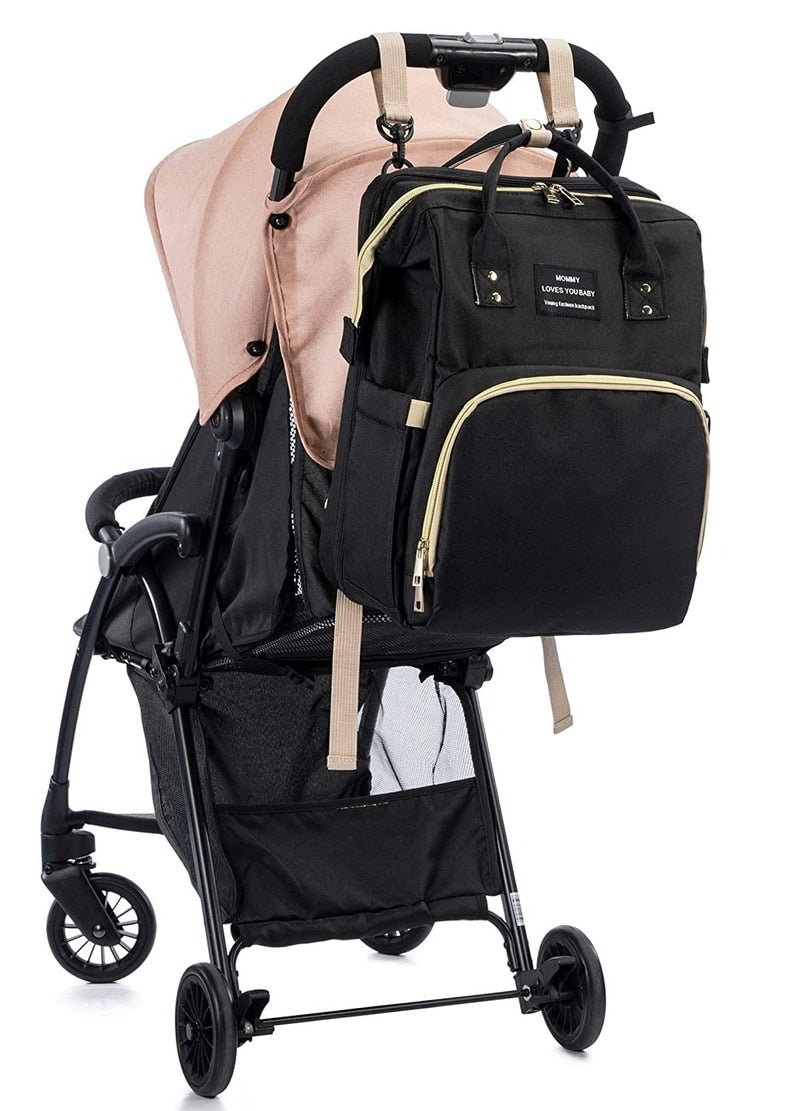 Foldable Baby Crib with Changing Pad Diaper Bag Backpack - Panjeribakery