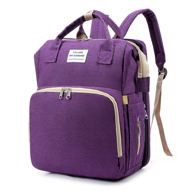 Foldable Baby Crib with Changing Pad Diaper Bag Backpack - Panjeribakery