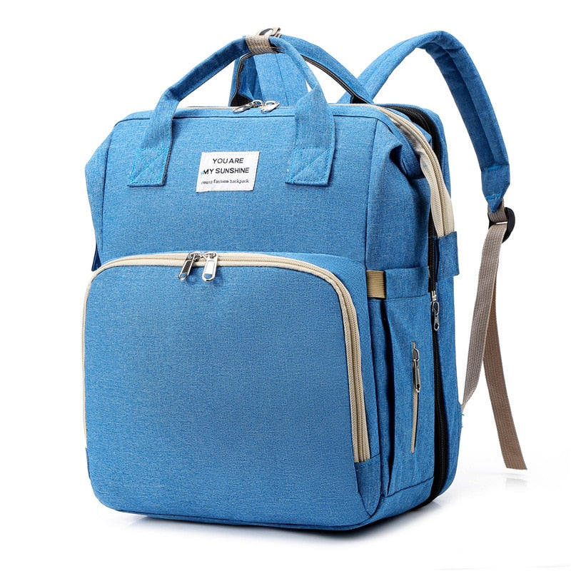 Foldable Baby Crib with Changing Pad Diaper Bag Backpack - Panjeribakery