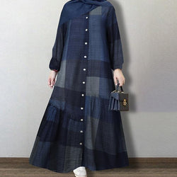 Plaid  Long Dress - Panjeribakery